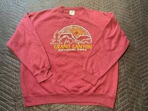 Vintage Prairie Mountain Grand Canyon National Park Graphic Sweatshirt Maroon Me